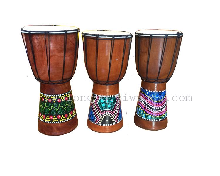 Musical Instrument 6-Inch African Drum 6-Inch African Drum Hollowed-out Solid Wood Black Mountain Sheepskin Drum Crafts