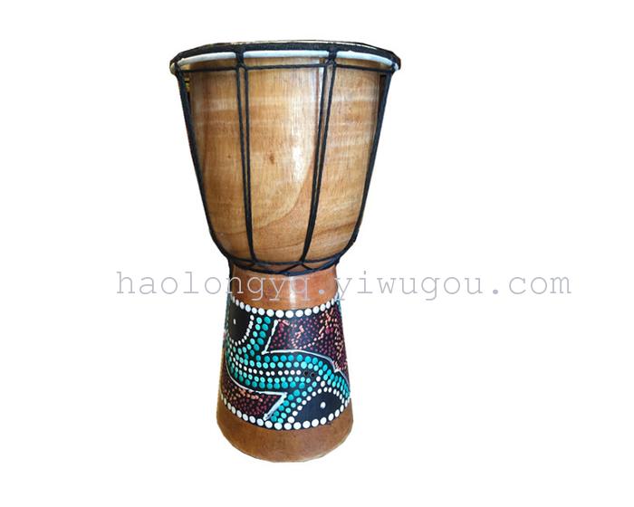 Musical Instrument 6-Inch African Drum 6-Inch African Drum Hollowed-out Solid Wood Black Mountain Sheepskin Drum Crafts Musical Instrument 6-Inch African Drum 6-Inch African Drum Hollowed-out Solid Wood Black Mountain Sheepskin Drum Crafts