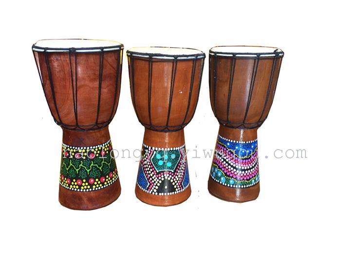 Musical Instrument 6-Inch African Drum 6-Inch African Drum Hollowed-out Solid Wood Black Mountain Sheepskin Drum Crafts Musical Instrument 6-Inch African Drum 6-Inch African Drum Hollowed-out Solid Wood Black Mountain Sheepskin Drum Crafts