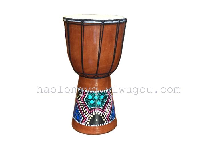 Musical Instrument 6-Inch African Drum 6-Inch African Drum Hollowed-out Solid Wood Black Mountain Sheepskin Drum Crafts Musical Instrument 6-Inch African Drum 6-Inch African Drum Hollowed-out Solid Wood Black Mountain Sheepskin Drum Crafts