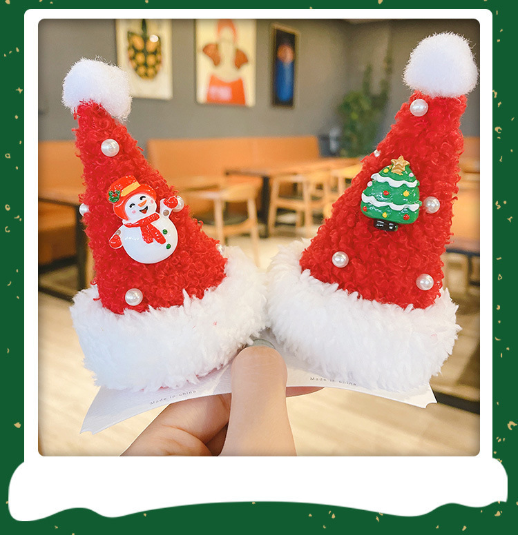 Christmas Headwear Santa Claus Cute Mori Style Hair Accessories Barrettes Ornaments Small Gift Christmas Hat Christmas Headwear Santa Claus Cute Mori Style Hair Accessories Barrettes Ornaments Small Gift Christmas Hat