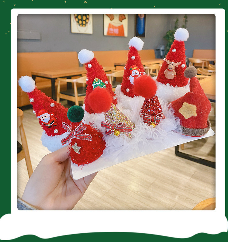 Christmas Headwear Santa Claus Cute Mori Style Hair Accessories Barrettes Ornaments Small Gift Christmas Hat Christmas Headwear Santa Claus Cute Mori Style Hair Accessories Barrettes Ornaments Small Gift Christmas Hat