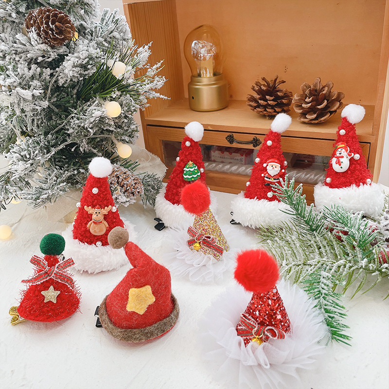 Christmas Headwear Santa Claus Cute Mori Style Hair Accessories Barrettes Ornaments Small Gift Christmas Hat Christmas Headwear Santa Claus Cute Mori Style Hair Accessories Barrettes Ornaments Small Gift Christmas Hat