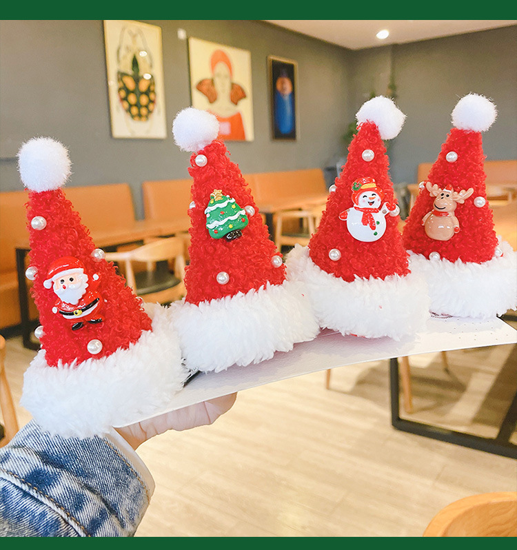 Christmas Headwear Santa Claus Cute Mori Style Hair Accessories Barrettes Ornaments Small Gift Christmas Hat Christmas Headwear Santa Claus Cute Mori Style Hair Accessories Barrettes Ornaments Small Gift Christmas Hat