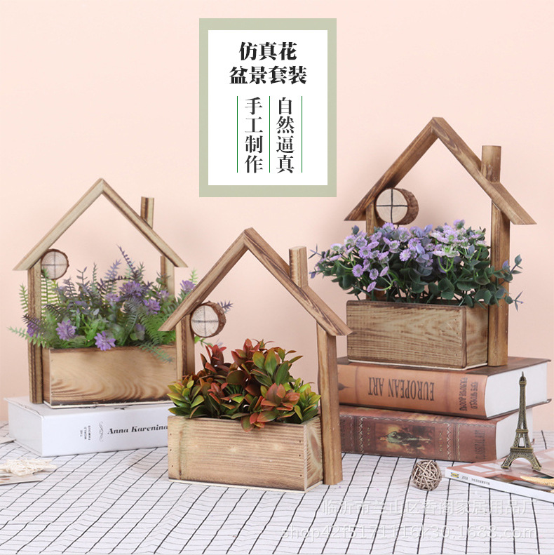Solid Wood Bonsai Succulent Flower Pot Shelf Indoor Creative Flower Pot Container Crafts Wooden Cottage Lazy Flower Pot Solid Wood Bonsai Succulent Flower Pot Shelf Indoor Creative Flower Pot Container Crafts Wooden Cottage Lazy Flower Pot