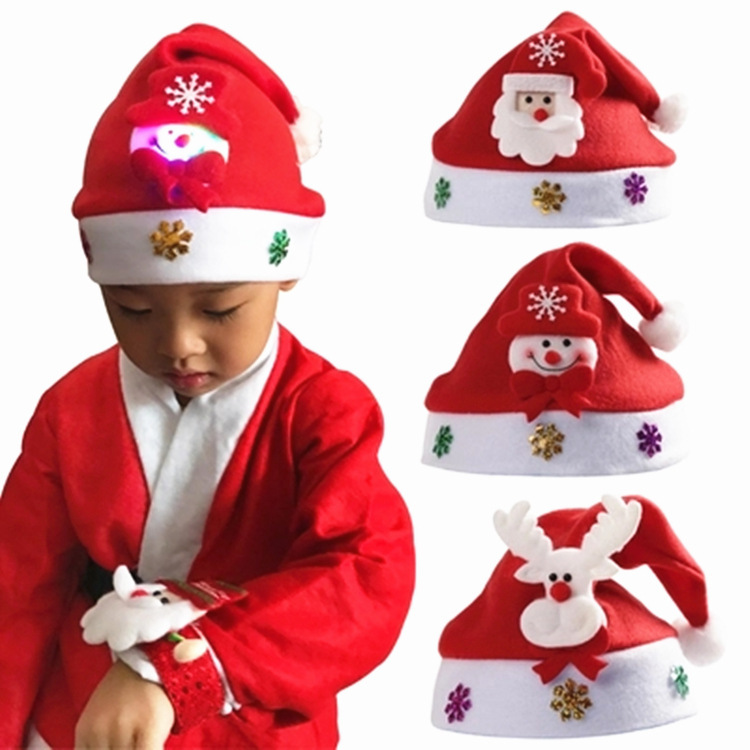Hat Children&#039;s Luminous Hat Cute Luminous Elk Christmas Hat for the Elderly Christmas Creative Hat Manufacturer