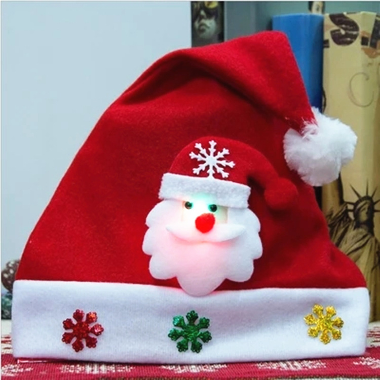 Hat Children's Luminous Hat Cute Luminous Elk Christmas Hat for the Elderly Christmas Creative Hat Manufacturer