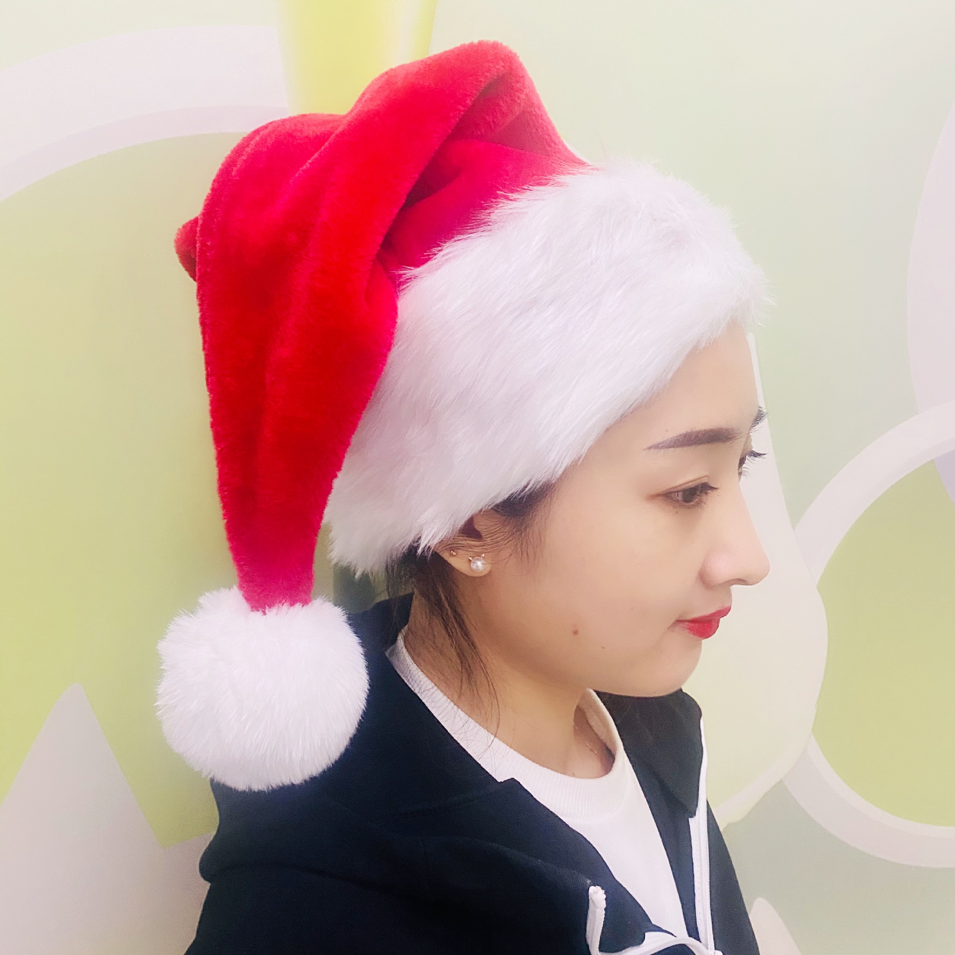 HighEnd Long Velvet Red Christmas Hat Thicken and Enlarged Foreign Trade Christmas HotSelling Decorations