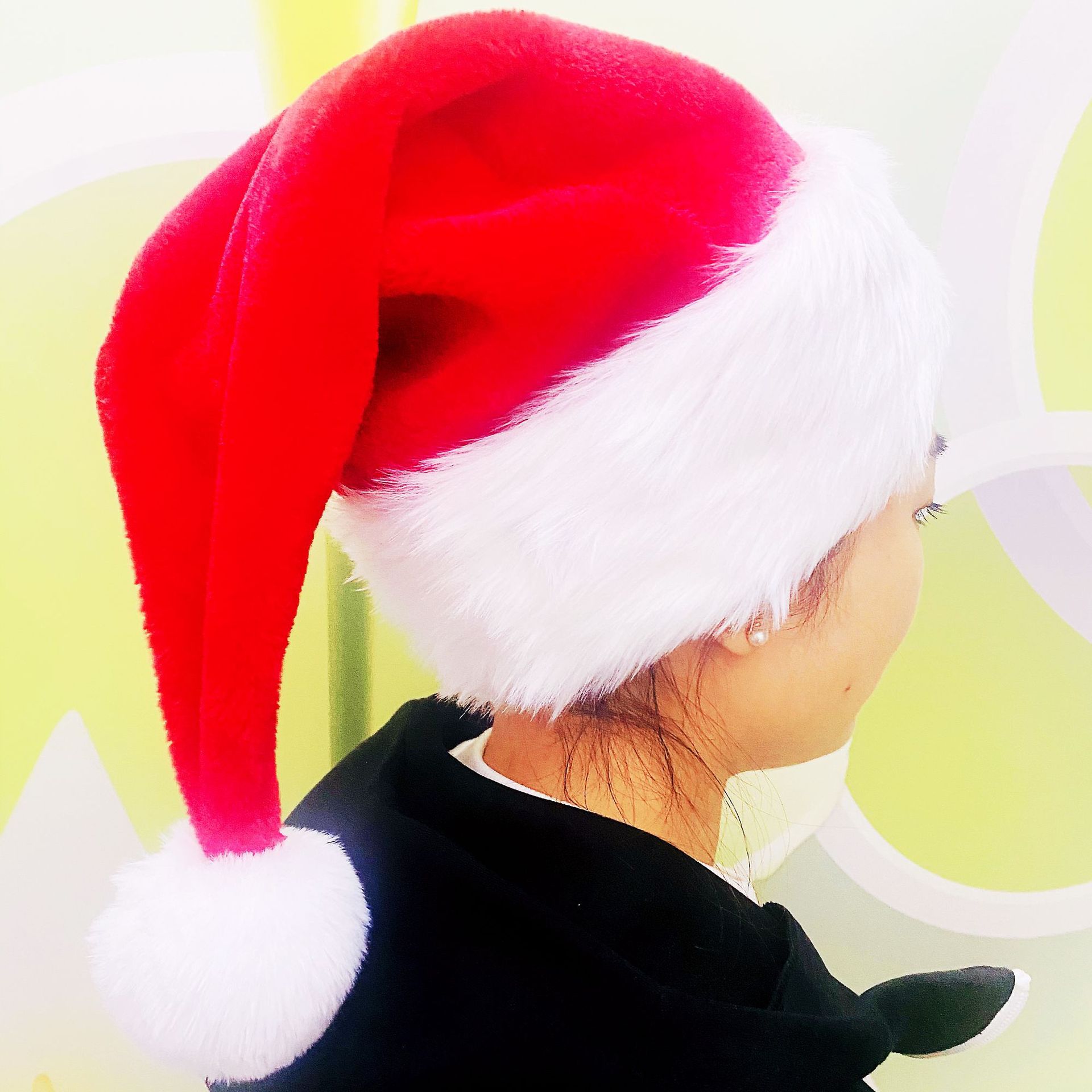 HighEnd Long Velvet Red Christmas Hat Thicken and Enlarged Foreign Trade Christmas HotSelling Decorations