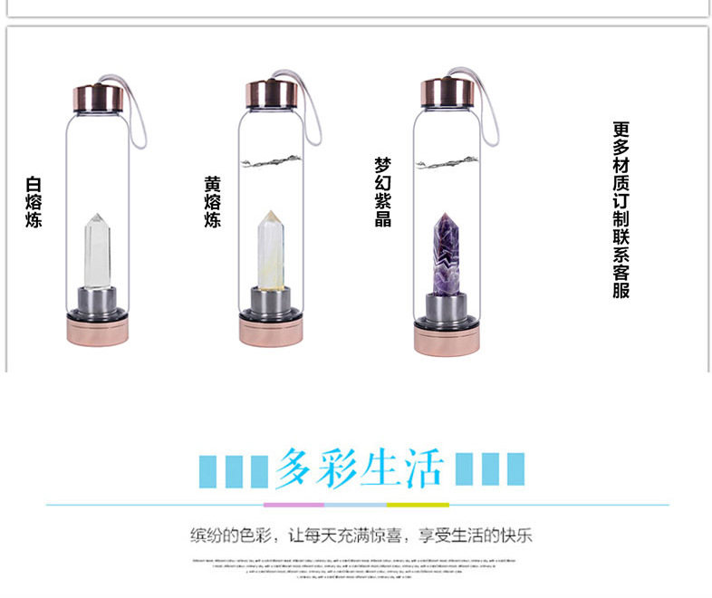Natural Hexagonal Crystal Column Energy Glass Water Cup Magic Wand Water Bottle Crystal Tea Crystal Crafts