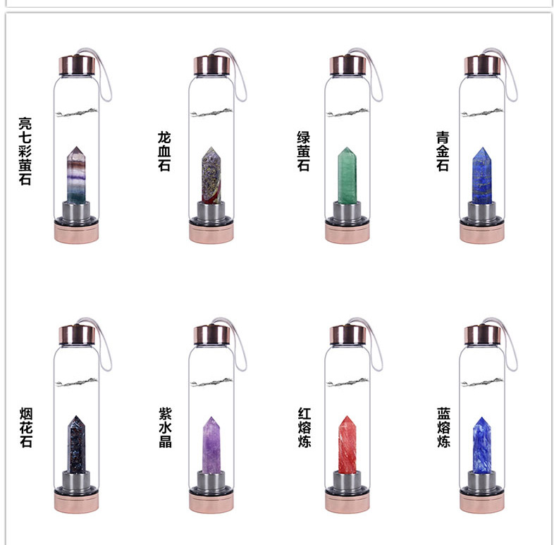 Natural Hexagonal Crystal Column Energy Glass Water Cup Magic Wand Water Bottle Crystal Tea Crystal Crafts