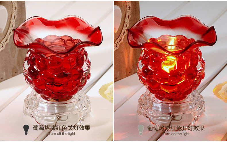 Hot promotions creative gifts Lacquered glass grape dimming aromatherapy Nightlight crystal Crafts