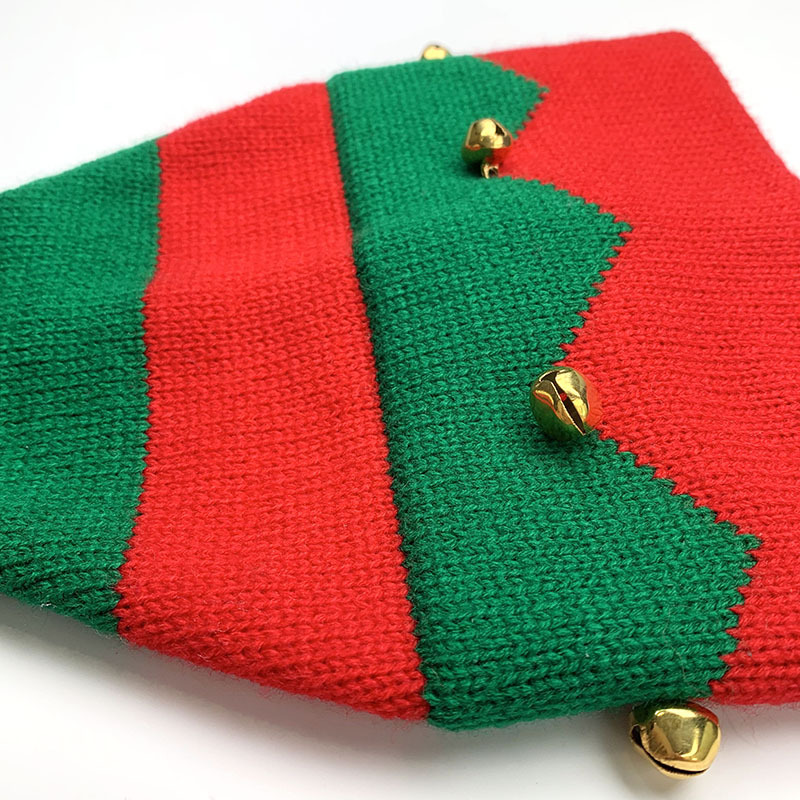 Children&#039;s Hat Autumn and Winter New Christmas Hat Striped Bell Knitted Woolen Cap Cross-Border Halloween Gift Christmas Hat