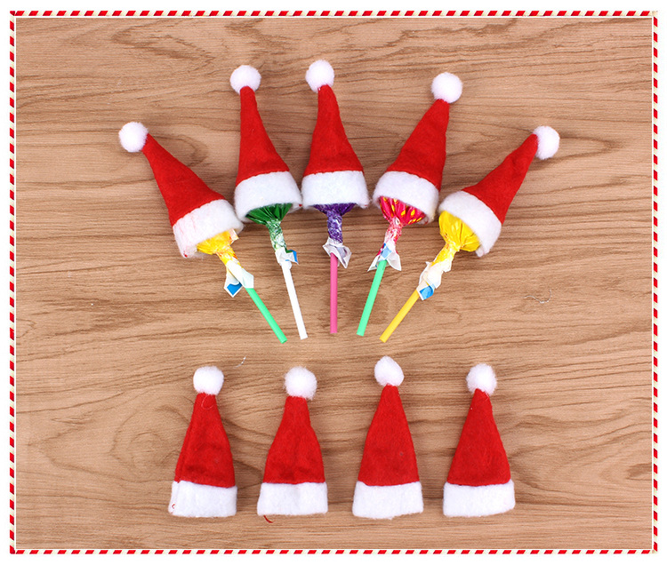 Christmas Decoration Supplies Children's Christmas Hat Christmas Lollipop Cap Christmas Non-Woven Fabric Mini Christmas Hat Christmas Hat