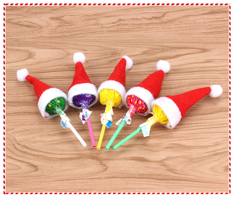 Christmas Decoration Supplies Children's Christmas Hat Christmas Lollipop Cap Christmas Non-Woven Fabric Mini Christmas Hat Christmas Hat