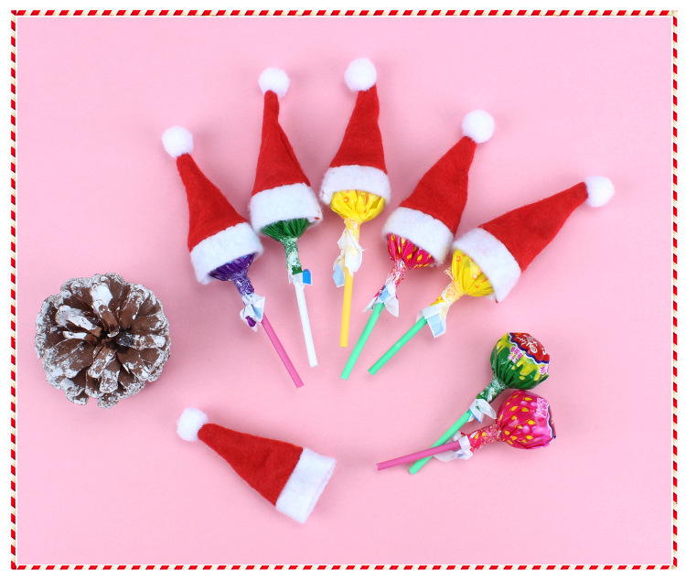 Christmas Decoration Supplies Children's Christmas Hat Christmas Lollipop Cap Christmas Non-Woven Fabric Mini Christmas Hat Christmas Hat