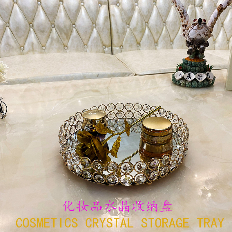 European-Style Metal French Wine Tray Ins Style Creative Coffee Tray Crystal Crafts