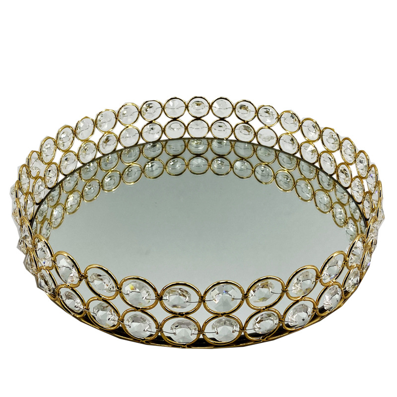 European-Style Metal French Wine Tray Ins Style Creative Coffee Tray Crystal Crafts