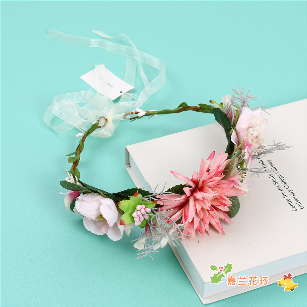 Artificial Flower Garland Bridal Wedding Dress up Headwear Beach Vacation Travel Dress up Photography Modeling Props