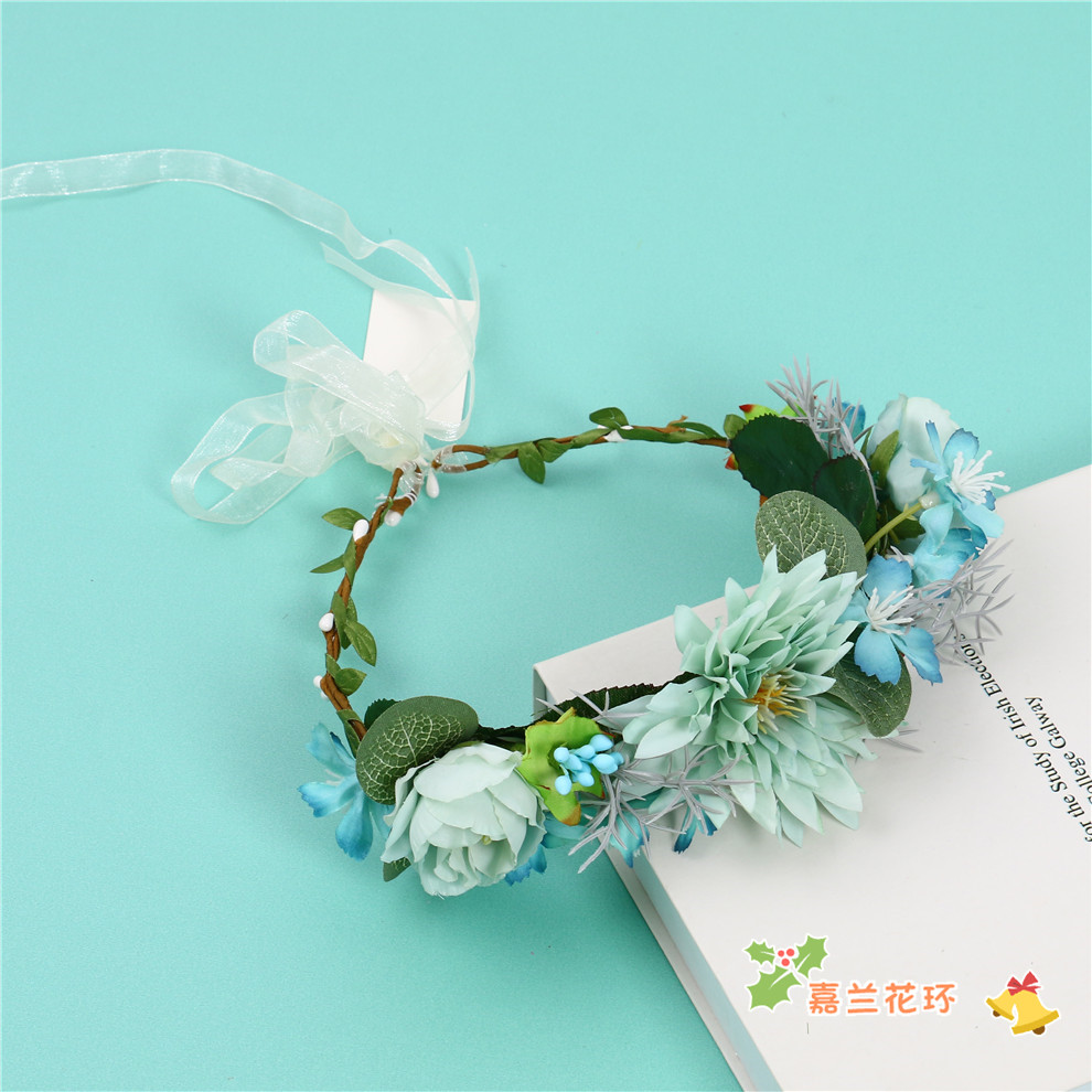 Artificial Flower Garland Bridal Wedding Dress up Headwear Beach Vacation Travel Dress up Photography Modeling Props