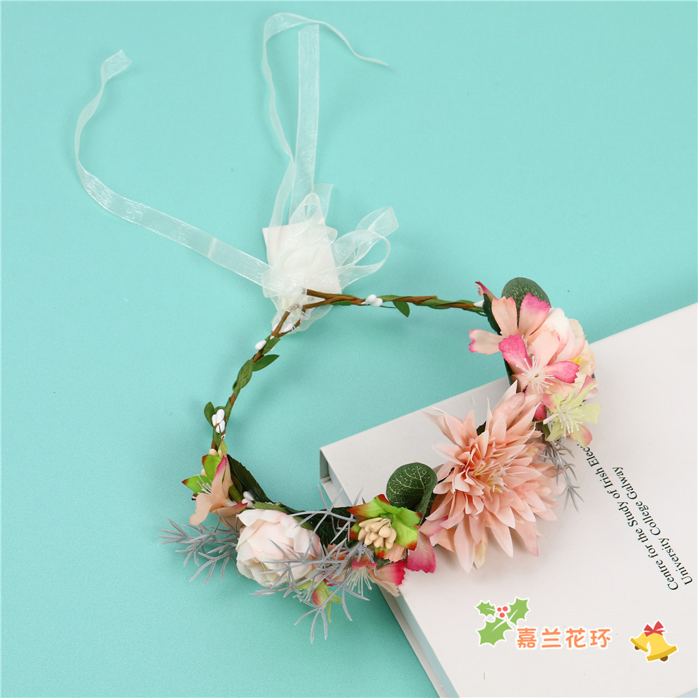 Artificial Flower Garland Bridal Wedding Dress up Headwear Beach Vacation Travel Dress up Photography Modeling Props