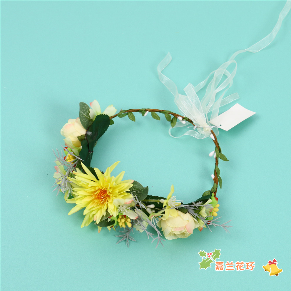 Artificial Flower Garland Bridal Wedding Dress up Headwear Beach Vacation Travel Dress up Photography Modeling Props