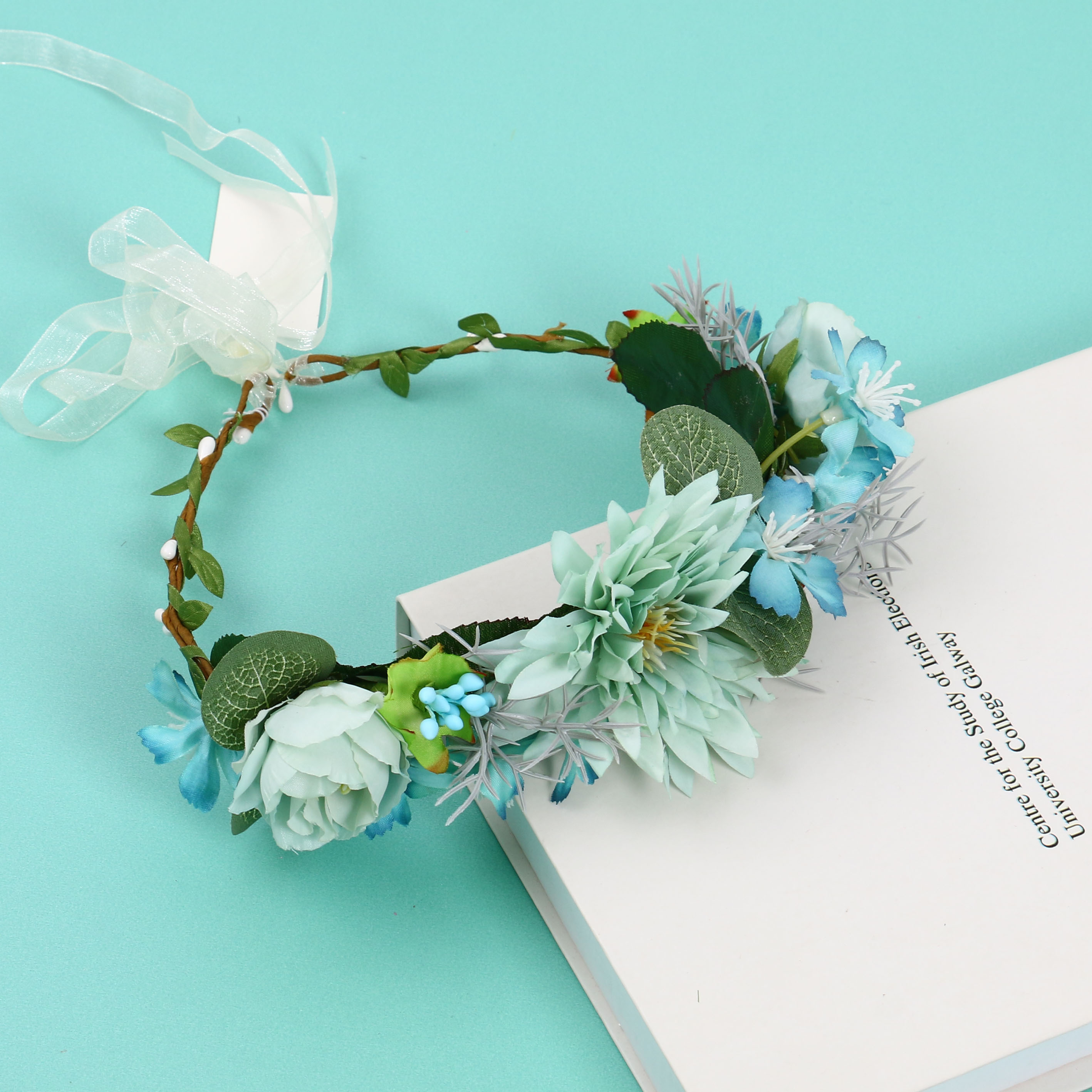 Artificial Flower Garland Bridal Wedding Dress up Headwear Beach Vacation Travel Dress up Photography Modeling Props Artificial Flower Garland Bridal Wedding Dress up Headwear Beach Vacation Travel Dress up Photography Modeling Props