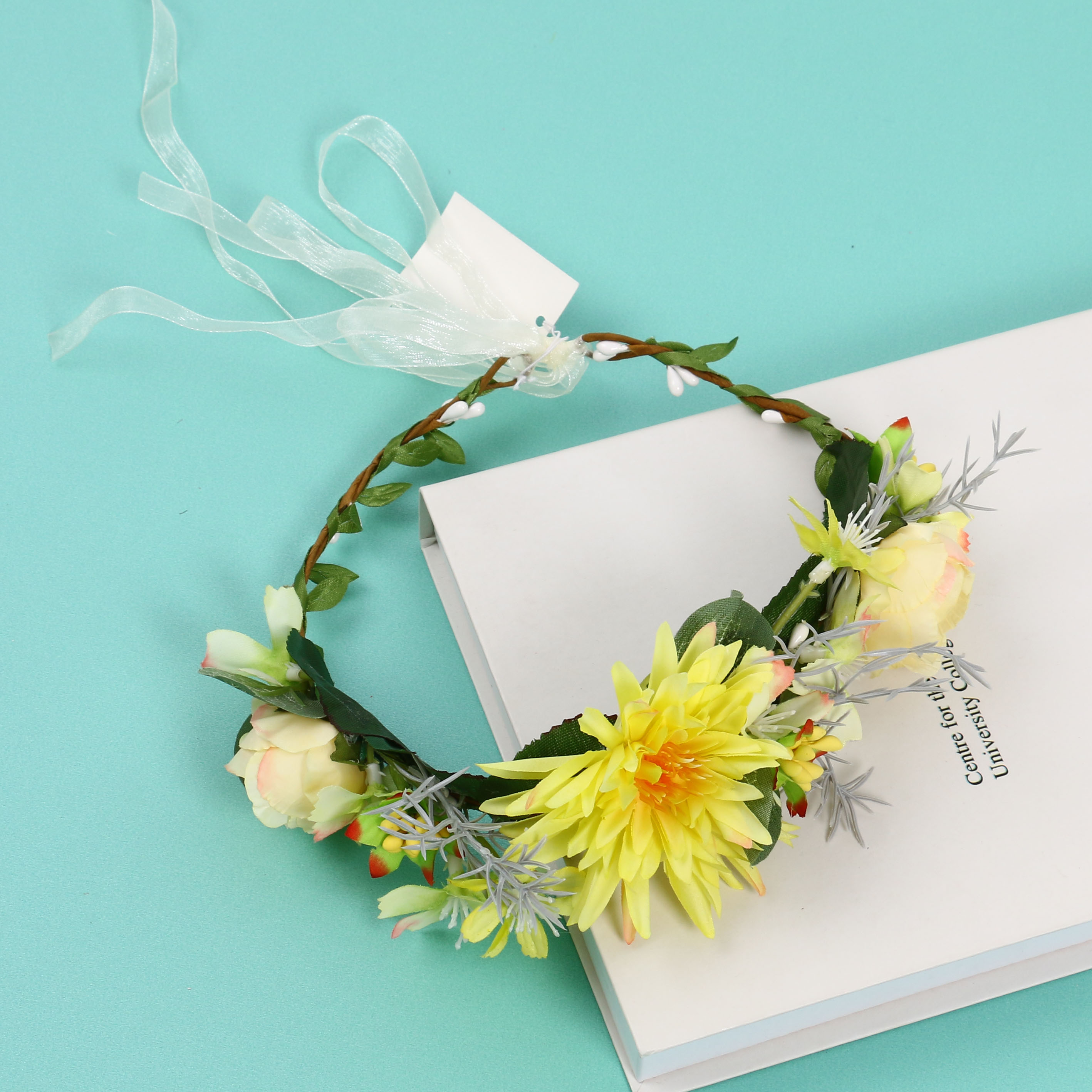 Artificial Flower Garland Bridal Wedding Dress up Headwear Beach Vacation Travel Dress up Photography Modeling Props Artificial Flower Garland Bridal Wedding Dress up Headwear Beach Vacation Travel Dress up Photography Modeling Props