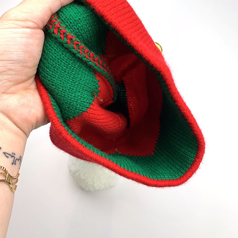 Children's Hat Autumn and Winter New Christmas Hat Striped Bell Knitted Woolen Cap Cross-Border Halloween Gift Christmas Hat