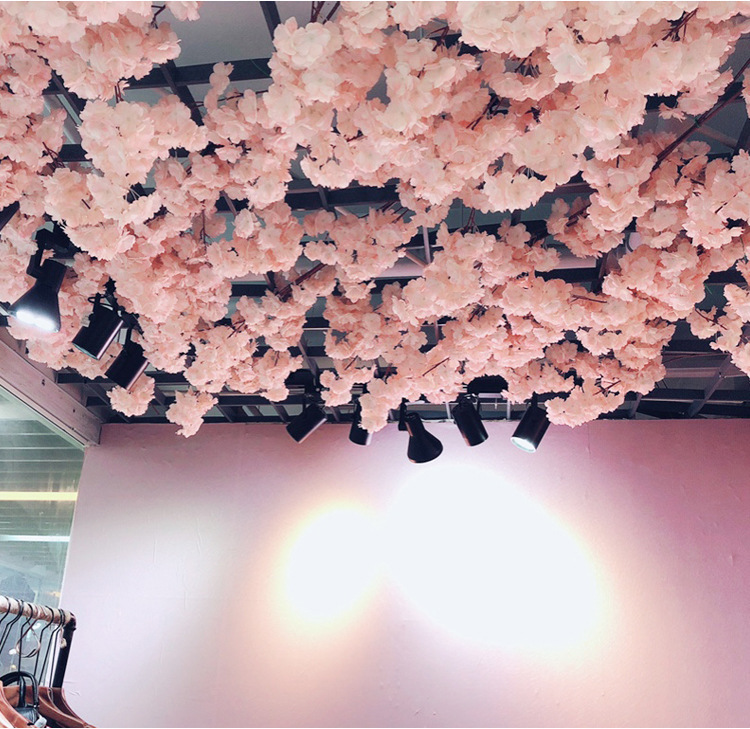 Simulation Cherry Blossom Branch Pear Flower Branch Three Fork with Green Leaf Flower Wedding Artificial Flower Simulation Cherry Blossom Branch Pear Flower Branch Three Fork with Green Leaf Flower Wedding Artificial Flower