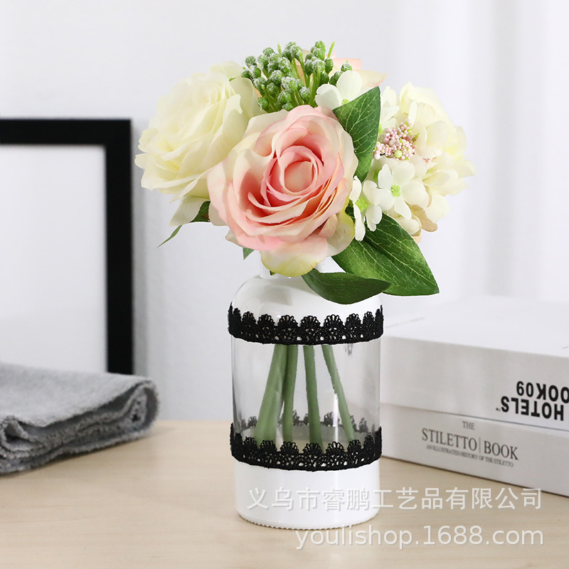 Glass Hydroponics Nordic Style Artificial Flower Creative Home Gardening Ornaments Fashion Trend Transparent Vase