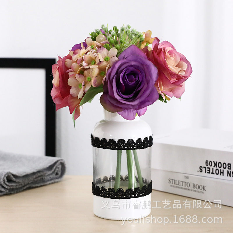 Glass Hydroponics Nordic Style Artificial Flower Creative Home Gardening Ornaments Fashion Trend Transparent Vase