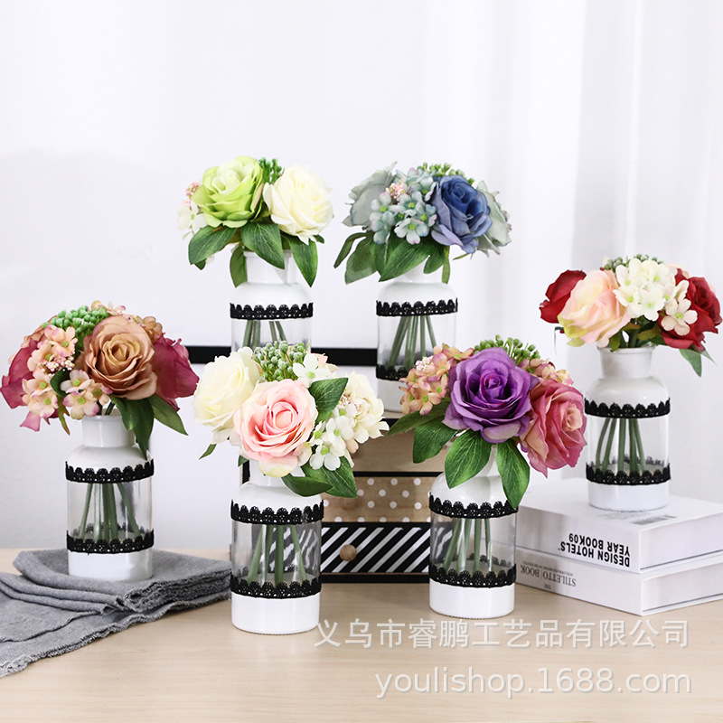 Glass Hydroponics Nordic Style Artificial Flower Creative Home Gardening Ornaments Fashion Trend Transparent Vase Glass Hydroponics Nordic Style Artificial Flower Creative Home Gardening Ornaments Fashion Trend Transparent Vase