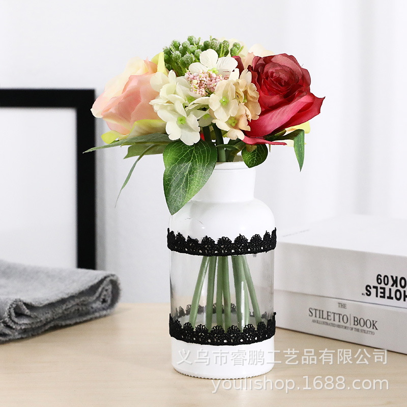 Glass Hydroponics Nordic Style Artificial Flower Creative Home Gardening Ornaments Fashion Trend Transparent Vase Glass Hydroponics Nordic Style Artificial Flower Creative Home Gardening Ornaments Fashion Trend Transparent Vase