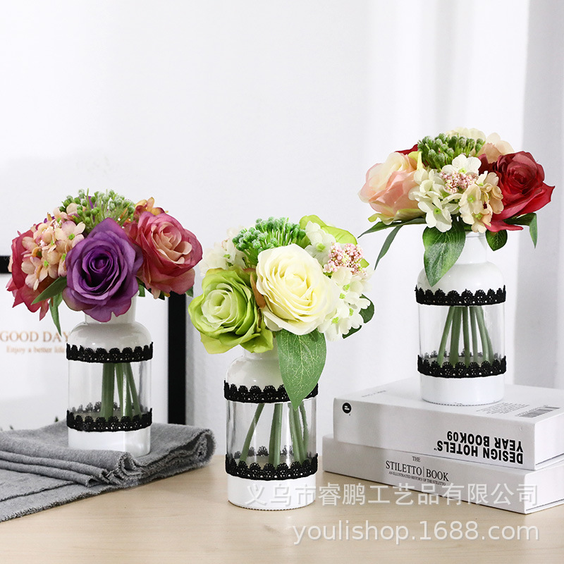 Glass Hydroponics Nordic Style Artificial Flower Creative Home Gardening Ornaments Fashion Trend Transparent Vase Glass Hydroponics Nordic Style Artificial Flower Creative Home Gardening Ornaments Fashion Trend Transparent Vase