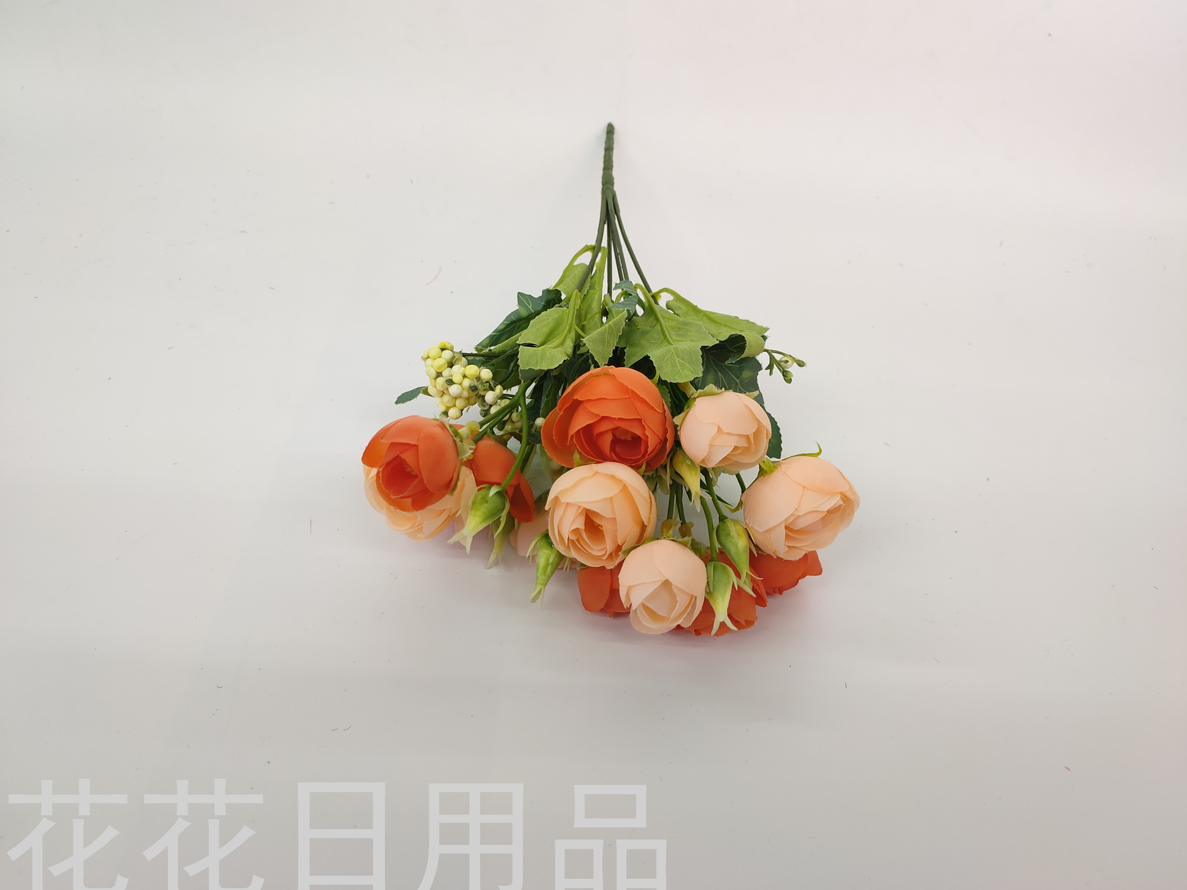 New Single Rose Artificial Flower Plastic Vase with European Single Branch Flower