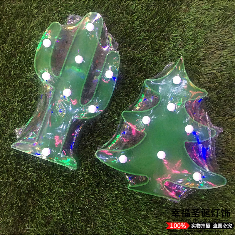Cactus Christmas tree LED night light hanging decorative lights camera photography props