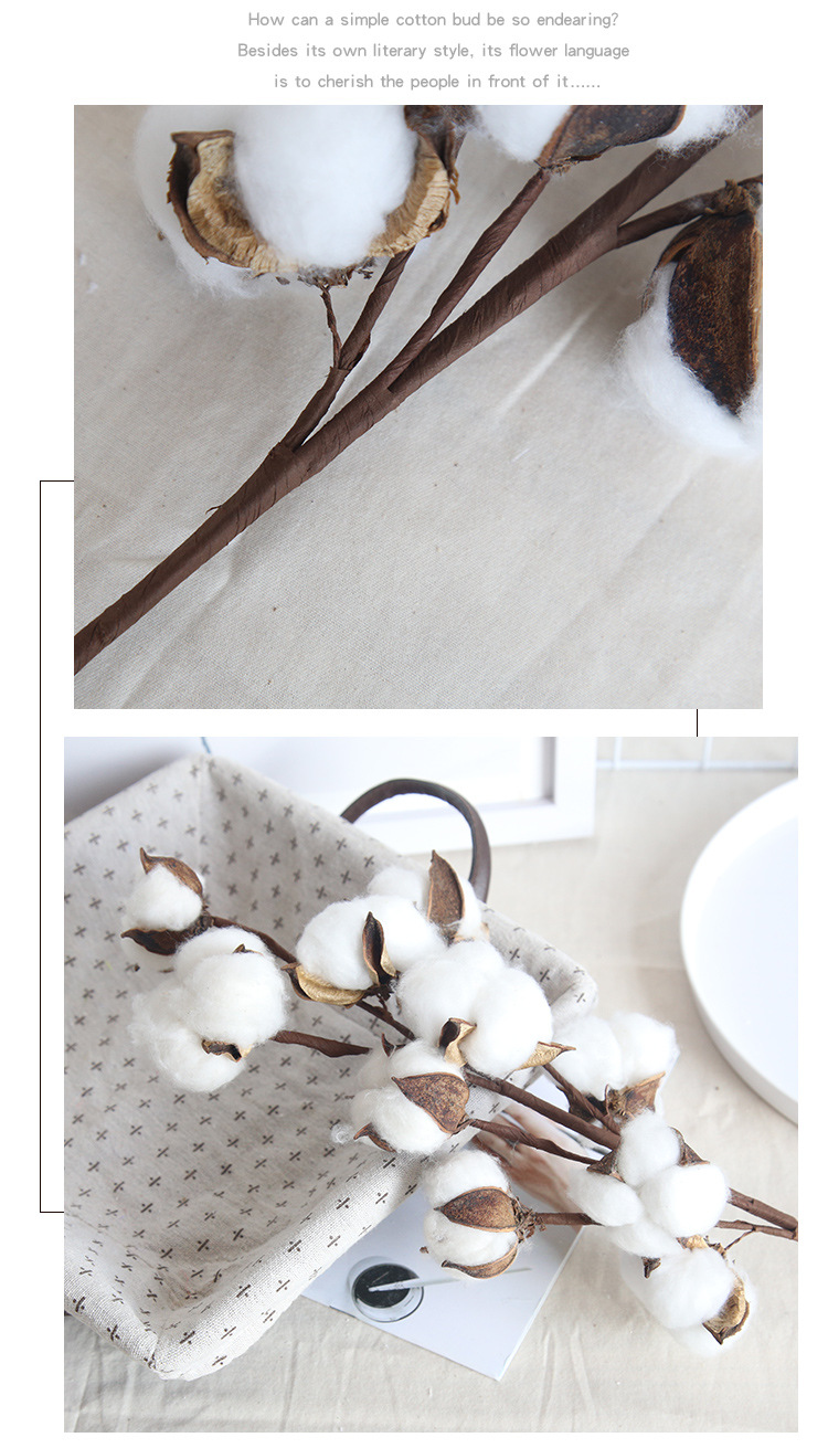 Artificial Flower 10 Natural Cotton Branch Factory Home Decoration Wedding Boquet Holder Plant Wall Artificial Flower Artificial Flower 10 Natural Cotton Branch Factory Home Decoration Wedding Boquet Holder Plant Wall Artificial Flower