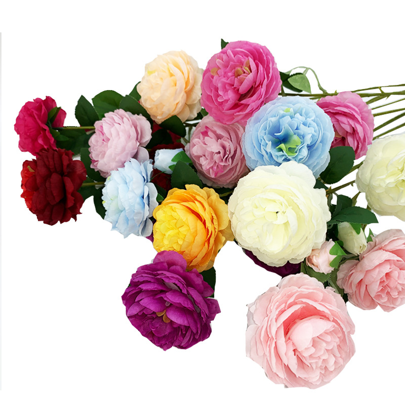 Offer Emulational Flower and Grass Wedding Hall Decoration Wedding Bouquet Home Flower Arrangement Hotel Foreign Peony