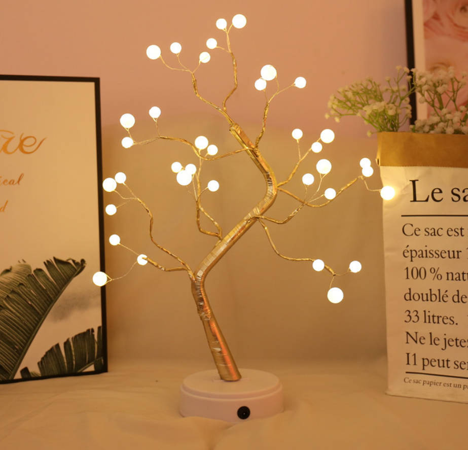Pearl tree lamp small lamp battery USB universal manufacturers direct Christmas decorative tree lights