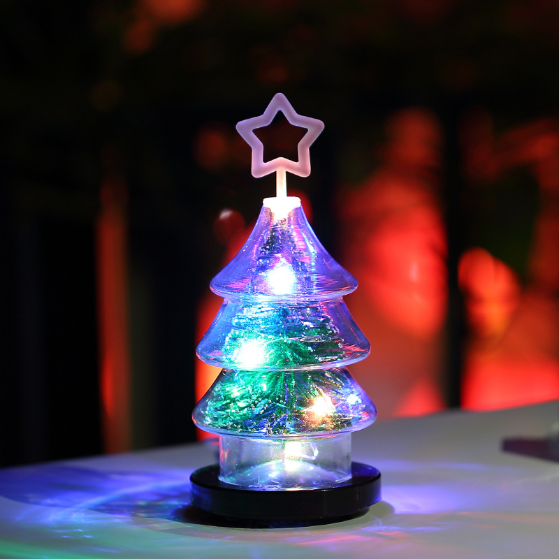 New 3D creative Christmas tree lamp mini glass lamp instagram Christmas tree line lamp gift gifts