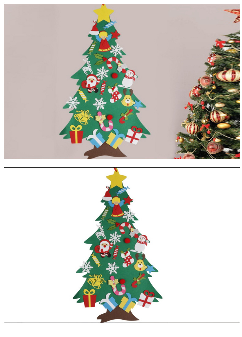 Felt Christmas Tree Children's Puzzle Handmade DIY Threedimensional Felt Christmas Tree Pendant Customization Felt Christmas Tree Children's Puzzle Handmade DIY Threedimensional Felt Christmas Tree Pendant Customization