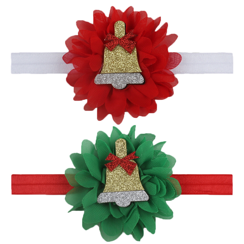 European and American New Children's Hair Band Christmas Dress Ornament Chiffon Flower Stitching Cartoon Stickers Baby Hair Accessories HTT European and American New Children's Hair Band Christmas Dress Ornament Chiffon Flower Stitching Cartoon Stickers Baby Hair Accessories HTT