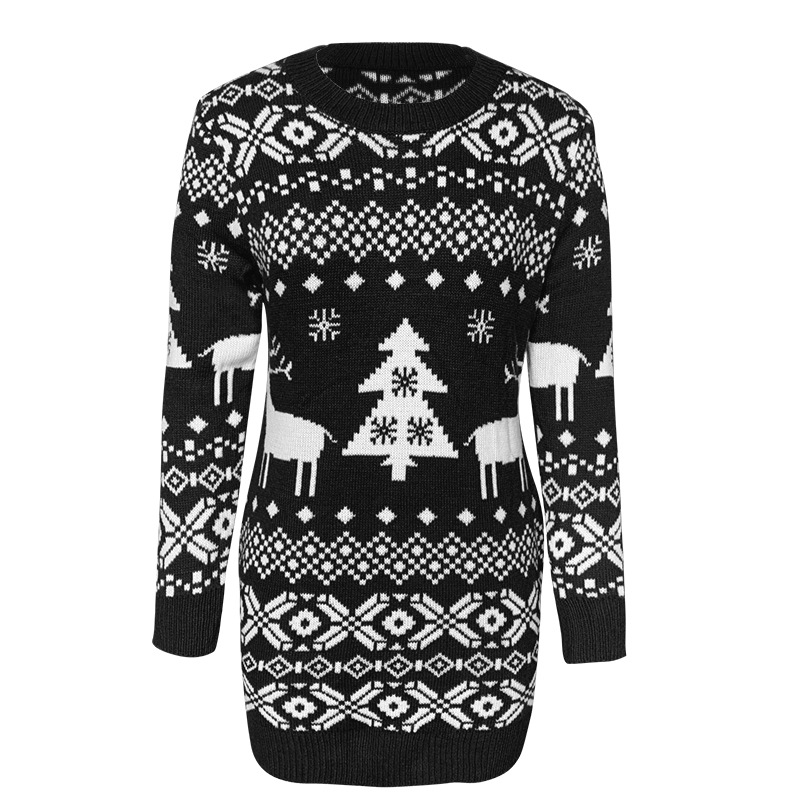 2020 Fall/Winter New Knitwear Women's Amazon European and American All-Matching Christmas Theme Knitted Long-Sleeved Dress 2020 Fall/Winter New Knitwear Women's Amazon European and American All-Matching Christmas Theme Knitted Long-Sleeved Dress