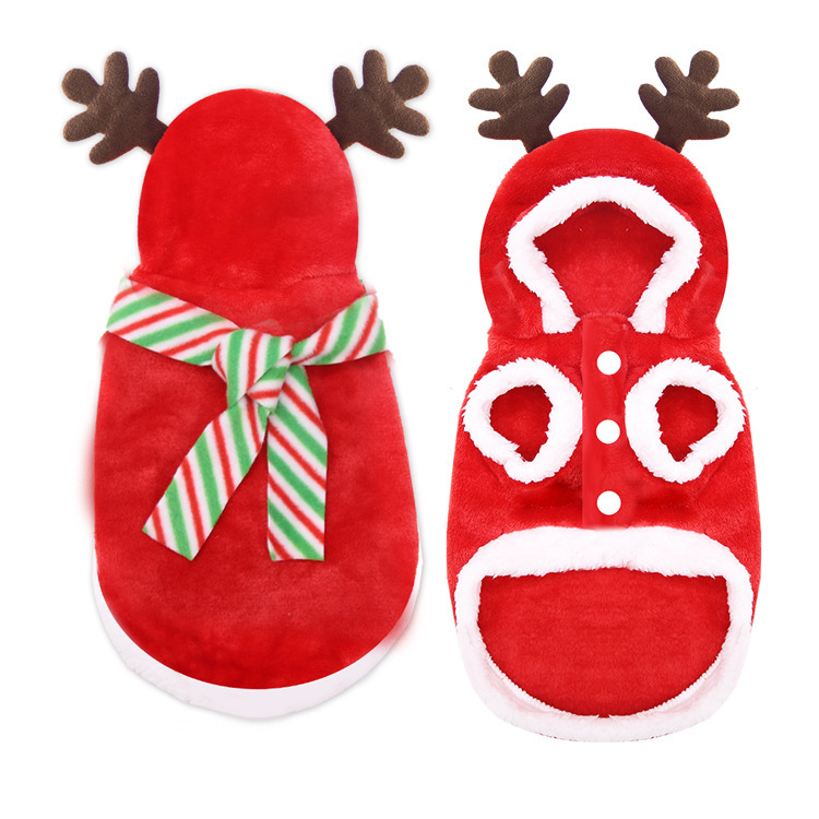 Dog Clothes Christmas Holiday Dress up Small and Medium Dogs Cat Pet Clothing Supplies Autumn and Winter Flannel Elk