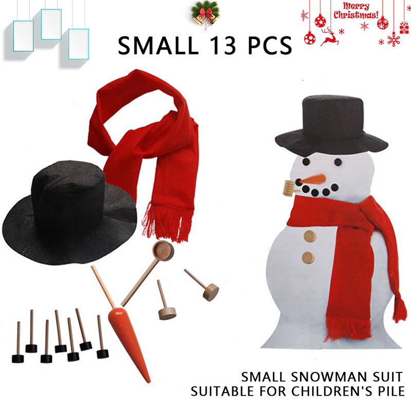 Wooden Simulation Christmas Snowman Dress-up Set Accessories Family Kit Toy Gift