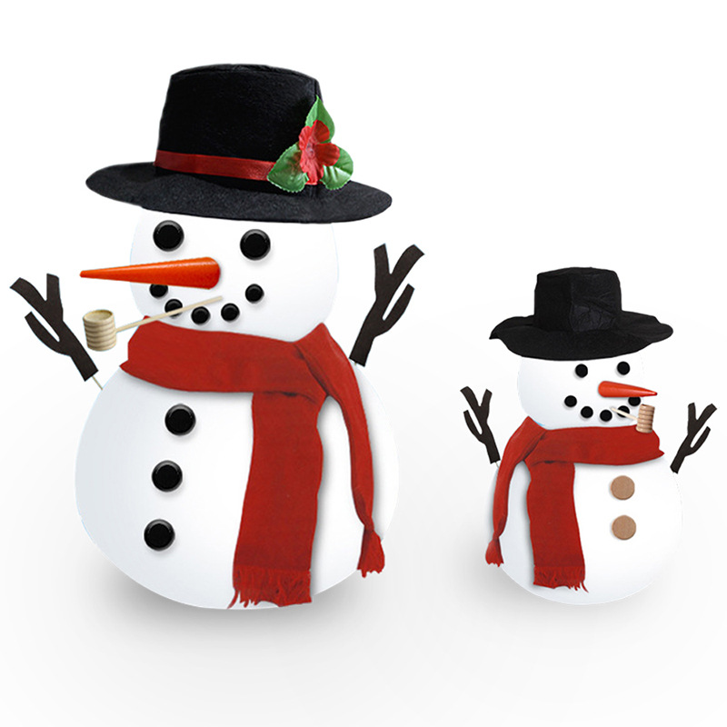 Wooden Simulation Christmas Snowman Dress-up Set Accessories Family Kit Toy Gift