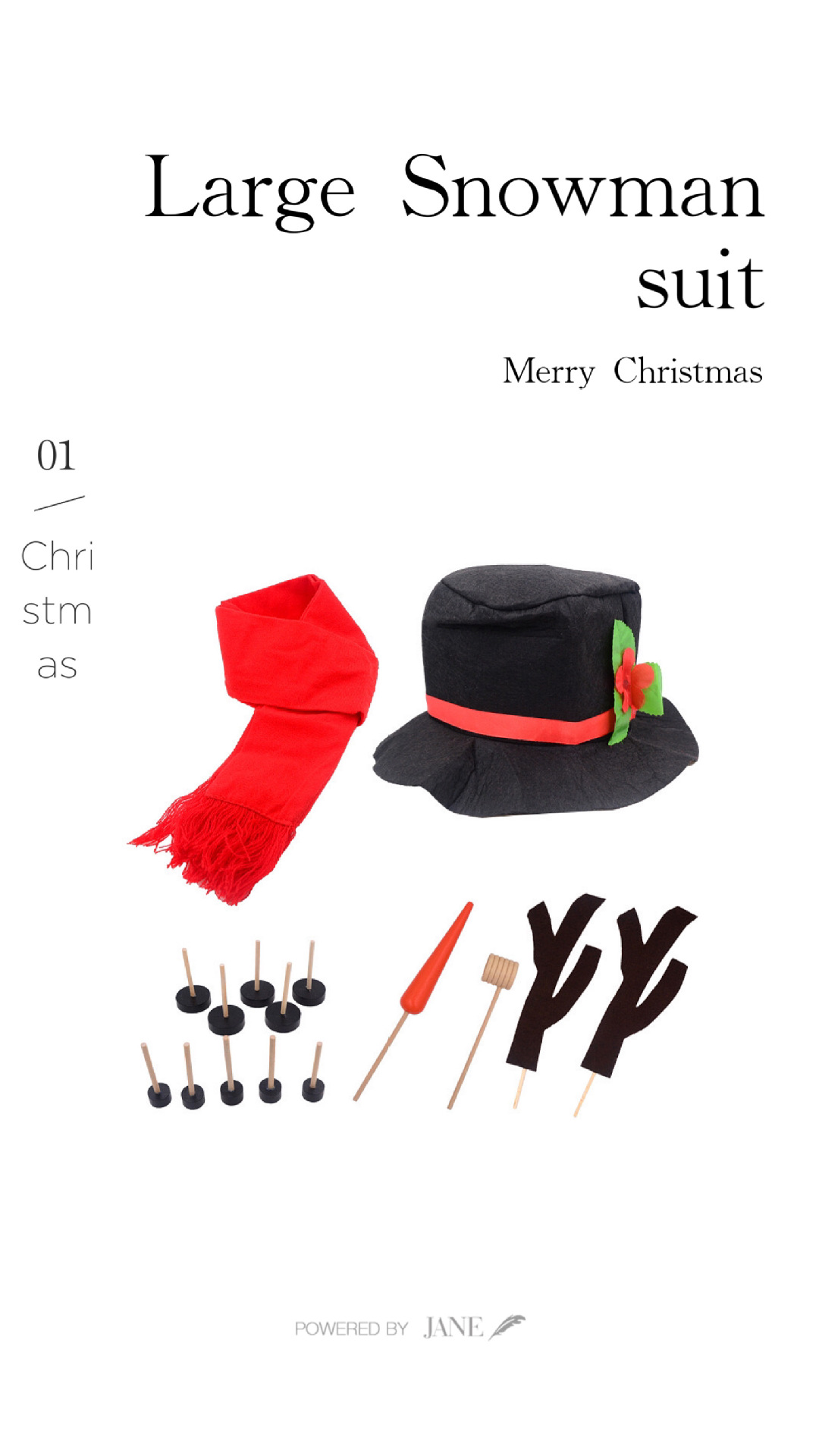 Wooden Simulation Christmas Snowman Dress-up Set Accessories Family Kit Toy Gift