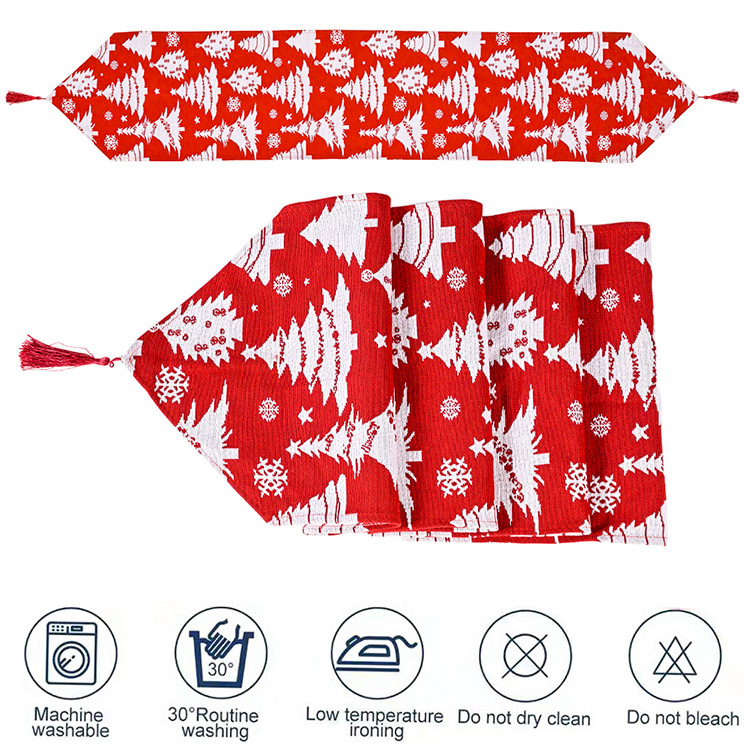 Cross-Border New Christmas Decoration New Christmas Polyester Cotton Table Runner Creative Christmas Tablecloth Dining-Table Decoration Home Dress up Cross-Border New Christmas Decoration New Christmas Polyester Cotton Table Runner Creative Christmas Tablecloth Dining-Table Decoration Home Dress up