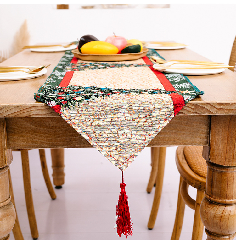Cross-Border New Christmas Decoration New Christmas Polyester Cotton Table Runner Creative Christmas Tablecloth Dining-Table Decoration Home Dress up Cross-Border New Christmas Decoration New Christmas Polyester Cotton Table Runner Creative Christmas Tablecloth Dining-Table Decoration Home Dress up
